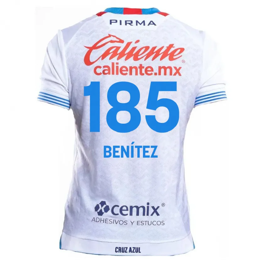 Danxen Børn Cristopher Benítez #185 Hvid Blå Udebane Spillertrøjer 2024/25 Trøje T-Shirt