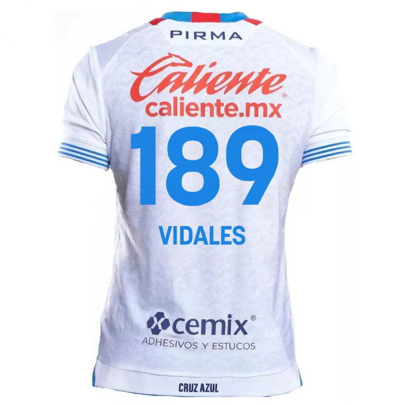 Danxen Børn Álvaro Vidales #189 Hvid Blå Udebane Spillertrøjer 2024/25 Trøje T-Shirt