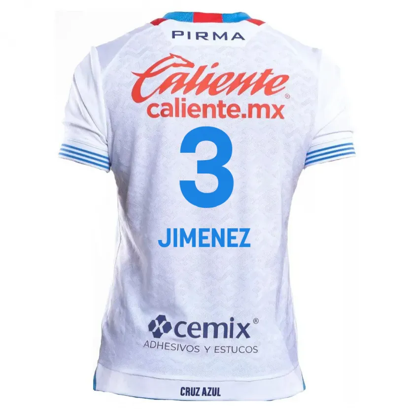 Danxen Børn Jaiber Jimenez #3 Hvid Blå Udebane Spillertrøjer 2024/25 Trøje T-Shirt