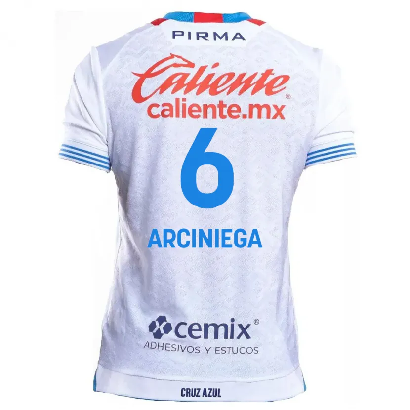 Danxen Børn Mirelle Arciniega #6 Hvid Blå Udebane Spillertrøjer 2024/25 Trøje T-Shirt