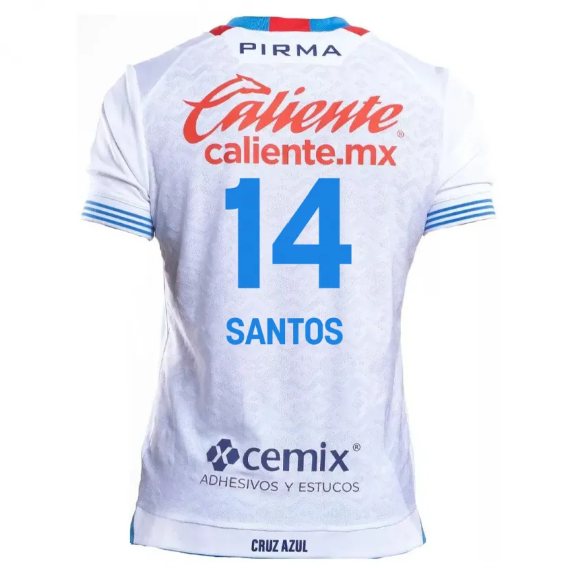 Danxen Børn Eleisa Santos #14 Hvid Blå Udebane Spillertrøjer 2024/25 Trøje T-Shirt
