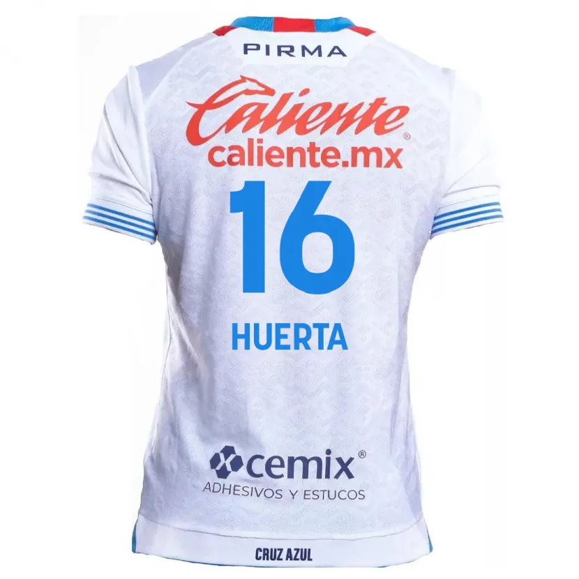 Danxen Børn Ana Gabriela Huerta #16 Hvid Blå Udebane Spillertrøjer 2024/25 Trøje T-Shirt