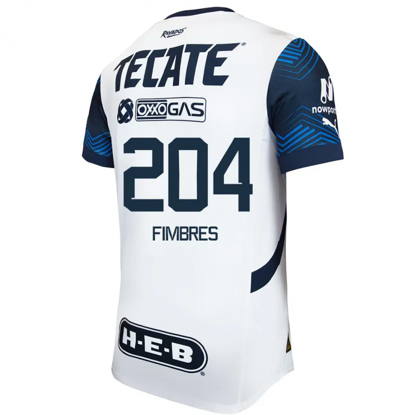 Danxen Børn Iker Fimbres #204 Hvid Blå Udebane Spillertrøjer 2024/25 Trøje T-Shirt
