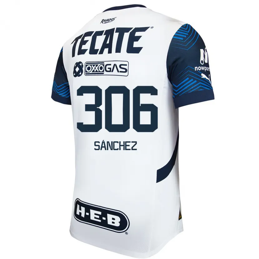 Danxen Børn Jorge Sánchez #306 Hvid Blå Udebane Spillertrøjer 2024/25 Trøje T-Shirt