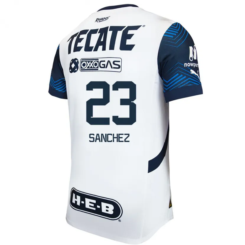 Danxen Børn Gustavo Sanchez #23 Hvid Blå Udebane Spillertrøjer 2024/25 Trøje T-Shirt
