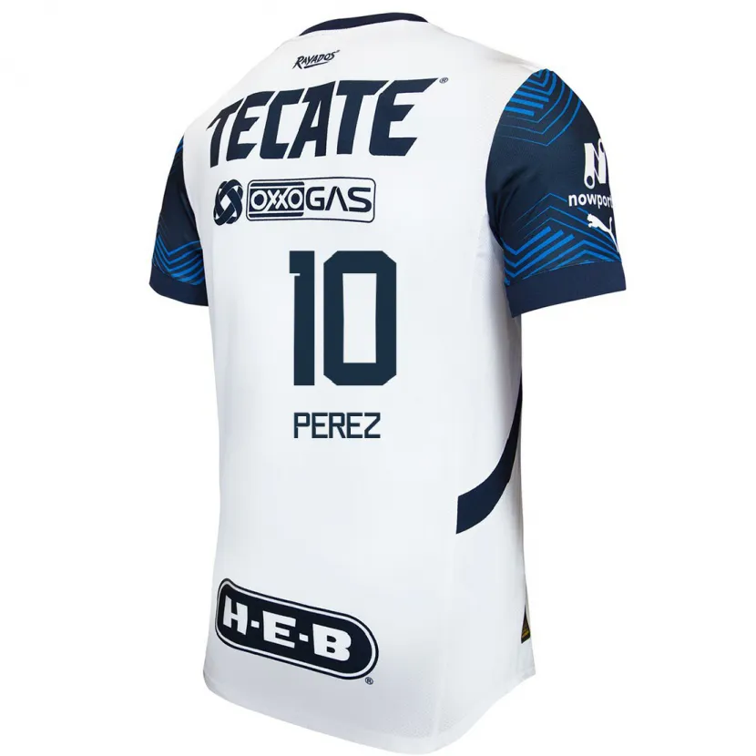 Danxen Børn Nicole Perez #10 Hvid Blå Udebane Spillertrøjer 2024/25 Trøje T-Shirt