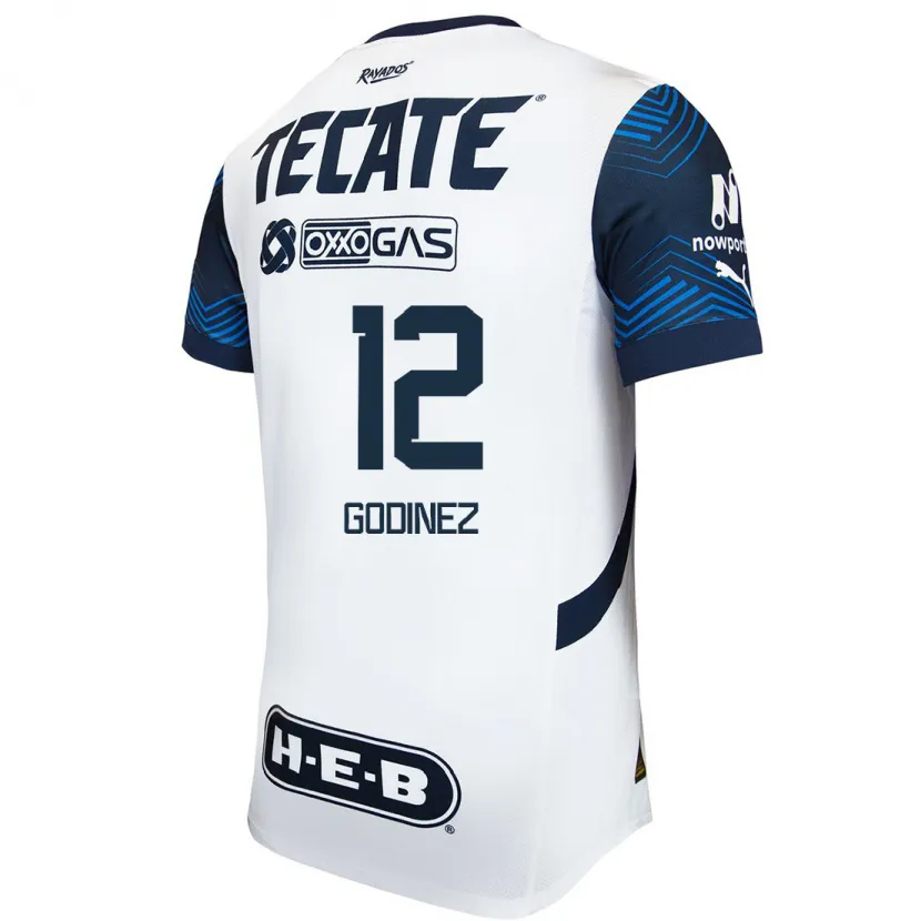Danxen Børn Alejandria Godinez #12 Hvid Blå Udebane Spillertrøjer 2024/25 Trøje T-Shirt