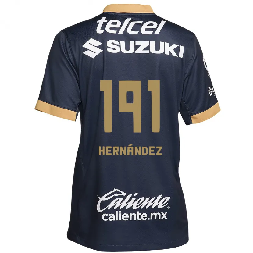 Danxen Børn Marco Hernández #191 Obsidian Guld Hvid Udebane Spillertrøjer 2024/25 Trøje T-Shirt
