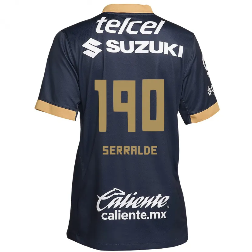 Danxen Børn Gerardo Serralde #190 Obsidian Guld Hvid Udebane Spillertrøjer 2024/25 Trøje T-Shirt