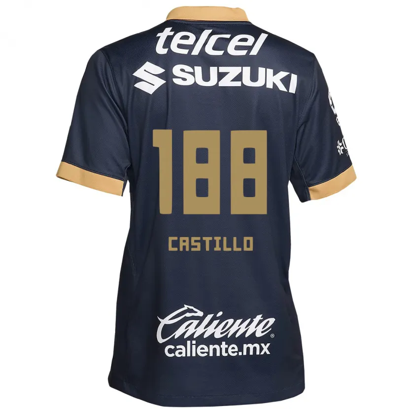Danxen Børn Christian Castillo #188 Obsidian Guld Hvid Udebane Spillertrøjer 2024/25 Trøje T-Shirt
