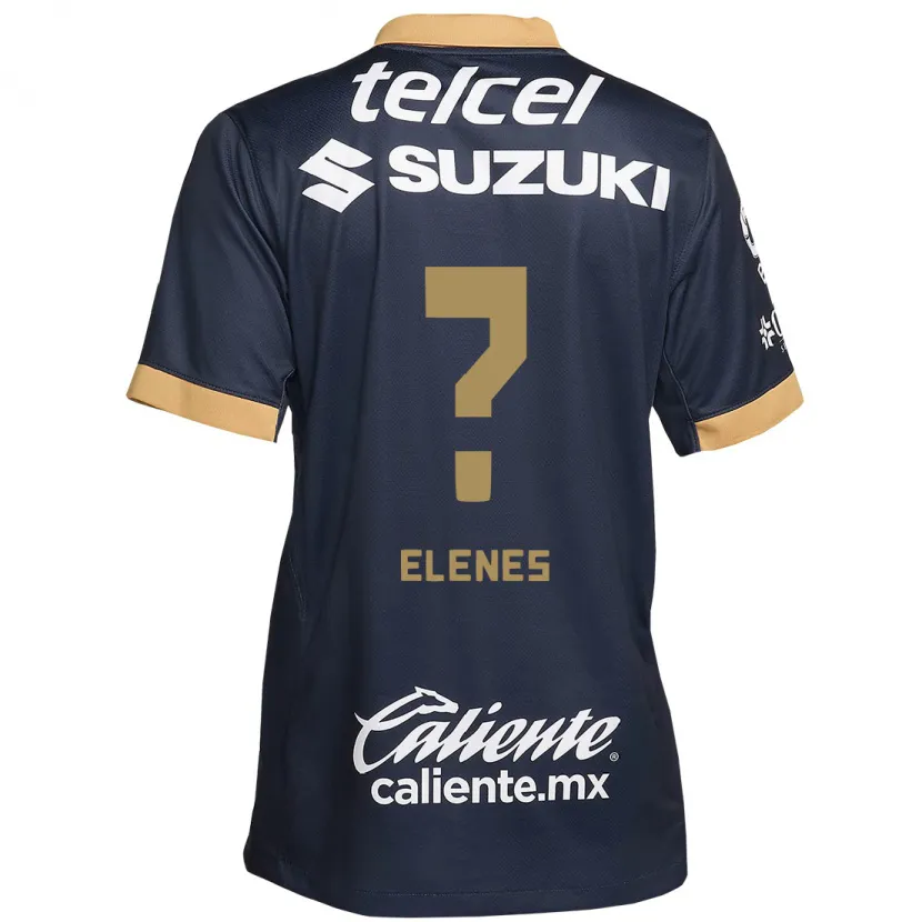 Danxen Børn Jesús Elenes #0 Obsidian Guld Hvid Udebane Spillertrøjer 2024/25 Trøje T-Shirt