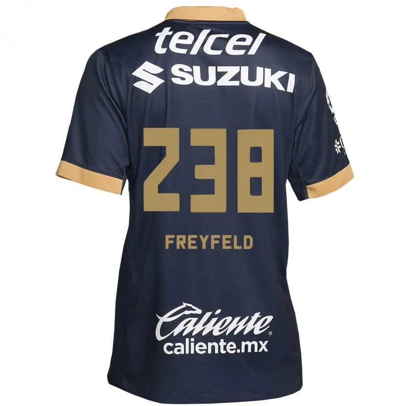 Danxen Børn Julián Freyfeld #238 Obsidian Guld Hvid Udebane Spillertrøjer 2024/25 Trøje T-Shirt
