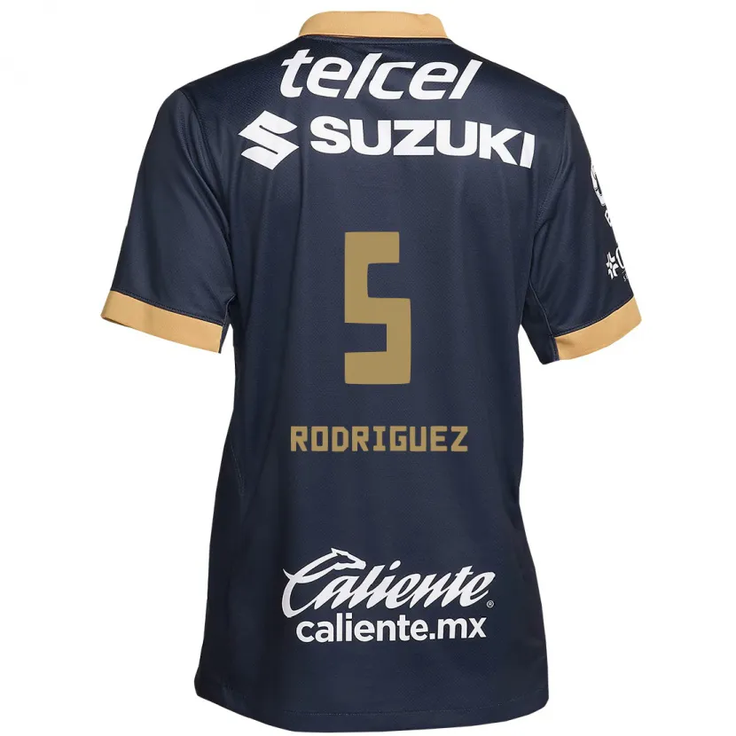 Danxen Børn Jeronimo Rodriguez #5 Obsidian Guld Hvid Udebane Spillertrøjer 2024/25 Trøje T-Shirt