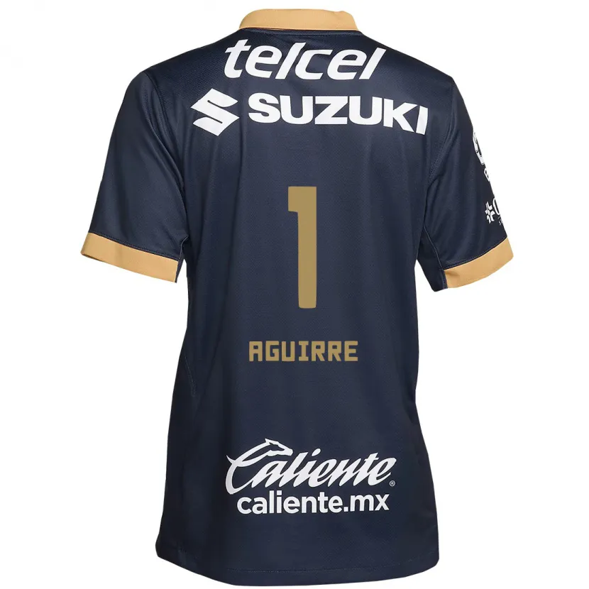 Danxen Børn Miriam Aguirre #1 Obsidian Guld Hvid Udebane Spillertrøjer 2024/25 Trøje T-Shirt