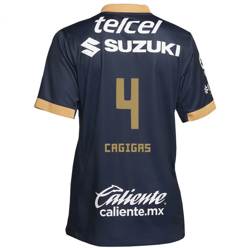 Danxen Børn Deneva Cagigas #4 Obsidian Guld Hvid Udebane Spillertrøjer 2024/25 Trøje T-Shirt