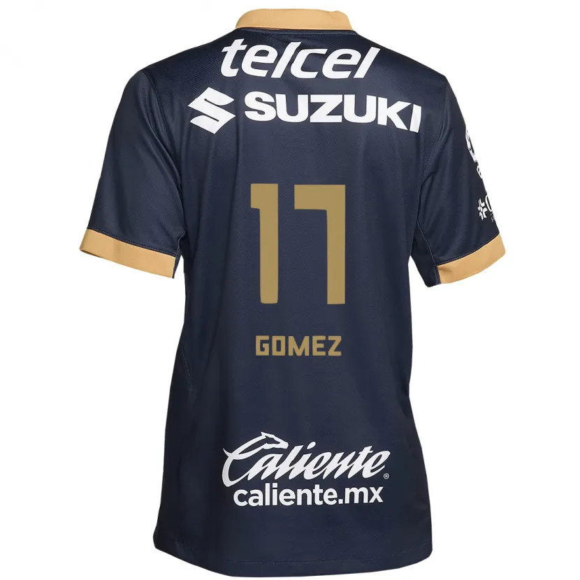 Danxen Børn Diana Gomez #17 Obsidian Guld Hvid Udebane Spillertrøjer 2024/25 Trøje T-Shirt
