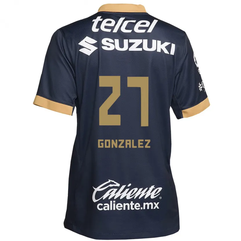 Danxen Børn Heidi Gonzalez #27 Obsidian Guld Hvid Udebane Spillertrøjer 2024/25 Trøje T-Shirt