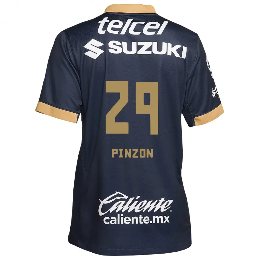 Danxen Børn Liceth Pinzon #29 Obsidian Guld Hvid Udebane Spillertrøjer 2024/25 Trøje T-Shirt