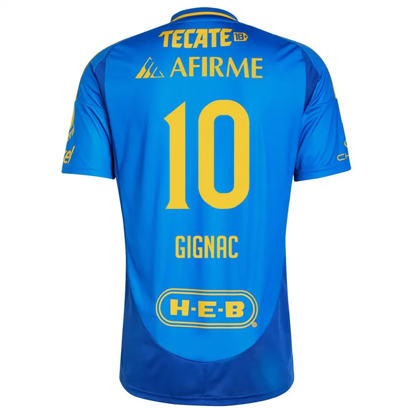 Danxen Børn André-Pierre Gignac #10 Blå Gul Udebane Spillertrøjer 2024/25 Trøje T-Shirt
