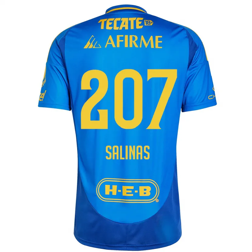 Danxen Børn Marcelo Salinas #207 Blå Gul Udebane Spillertrøjer 2024/25 Trøje T-Shirt