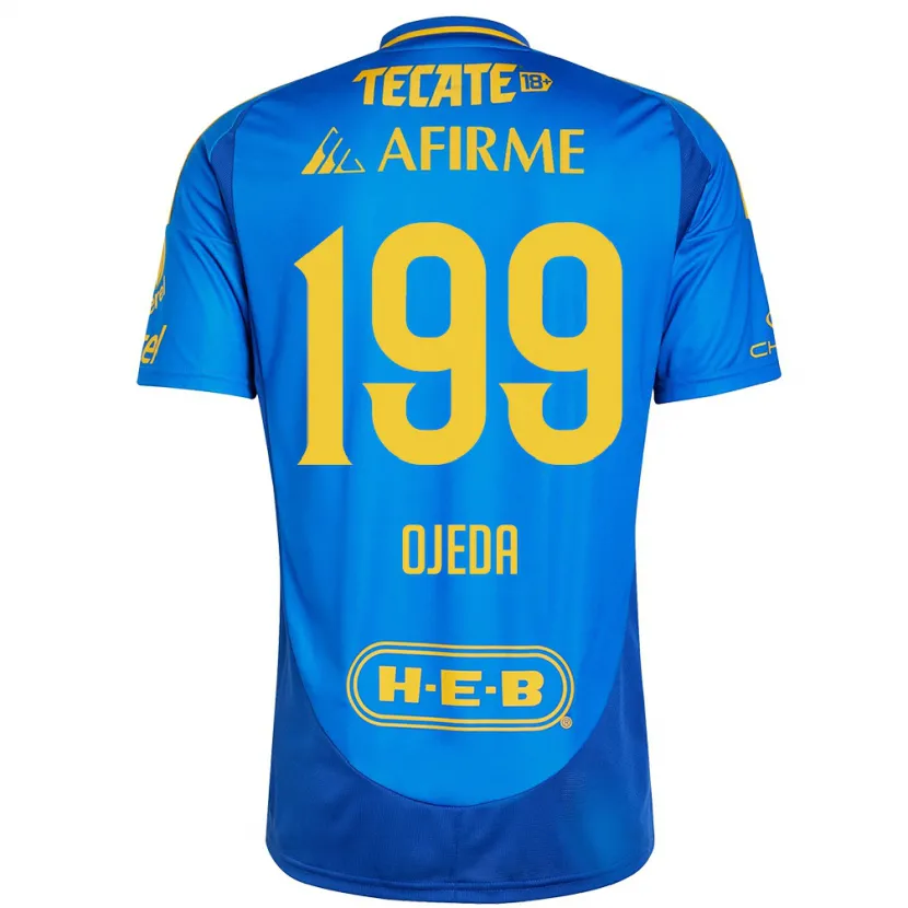 Danxen Børn Diego Ojeda #199 Blå Gul Udebane Spillertrøjer 2024/25 Trøje T-Shirt