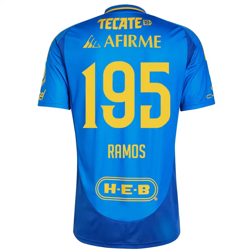 Danxen Børn Rodrigo Ramos #195 Blå Gul Udebane Spillertrøjer 2024/25 Trøje T-Shirt