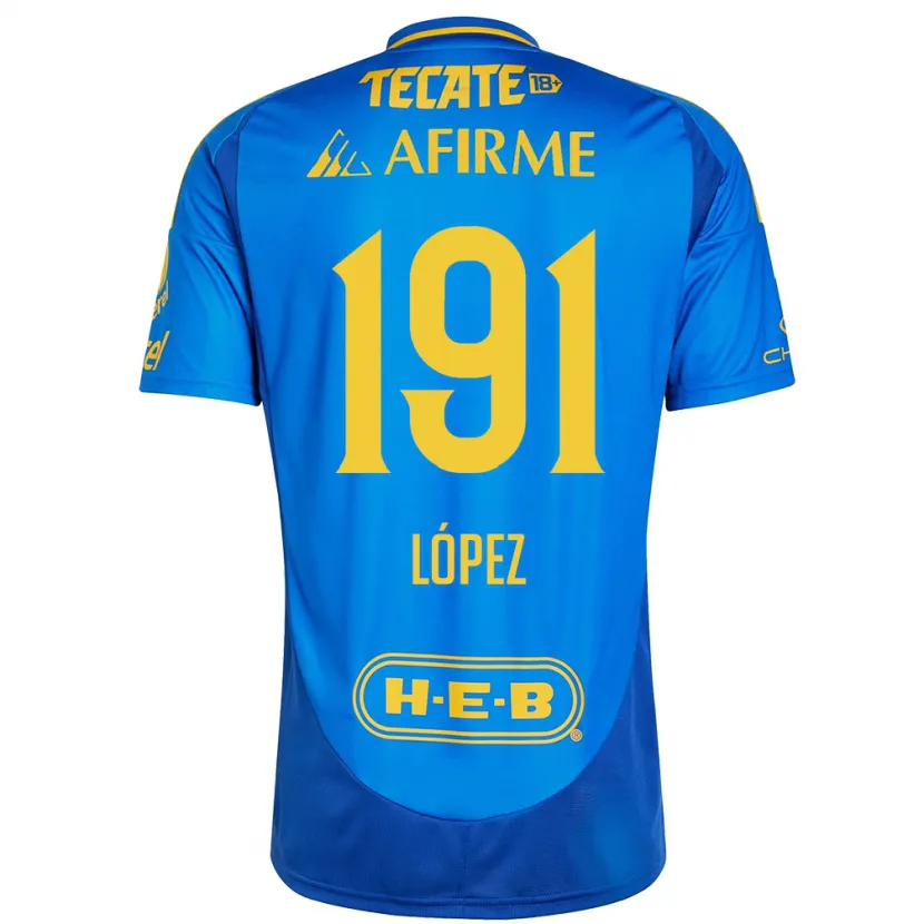 Danxen Børn Adrián López #191 Blå Gul Udebane Spillertrøjer 2024/25 Trøje T-Shirt