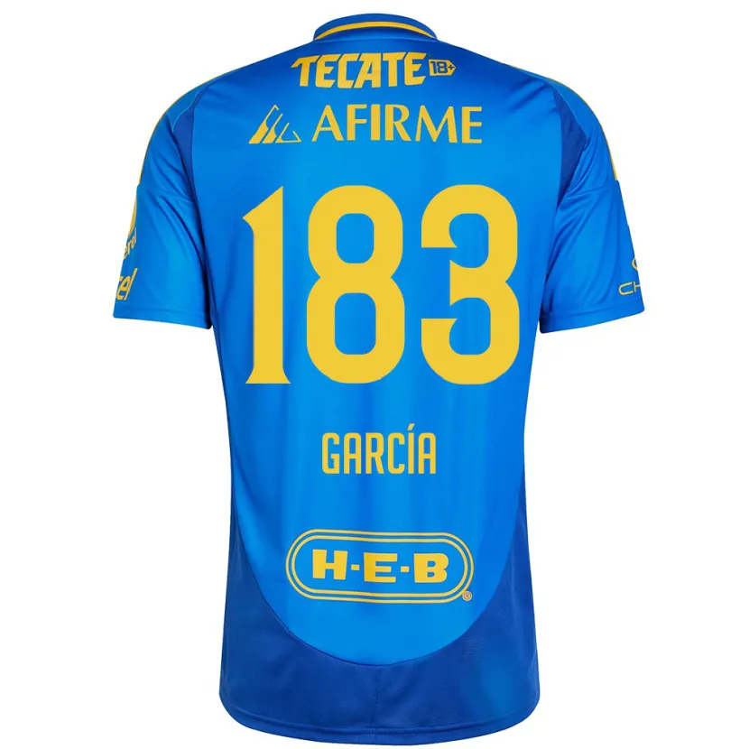 Danxen Børn Zahir García #183 Blå Gul Udebane Spillertrøjer 2024/25 Trøje T-Shirt