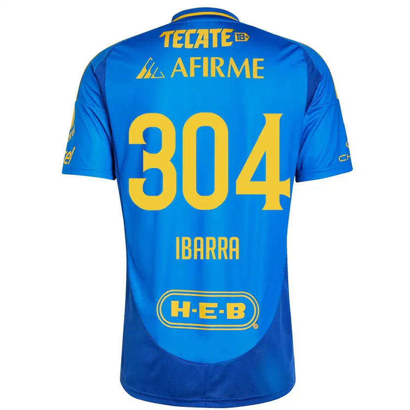 Danxen Børn Luis Ibarra #304 Blå Gul Udebane Spillertrøjer 2024/25 Trøje T-Shirt