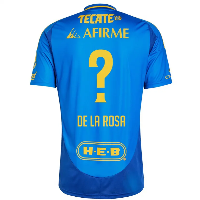 Danxen Børn Luis De La Rosa #0 Blå Gul Udebane Spillertrøjer 2024/25 Trøje T-Shirt