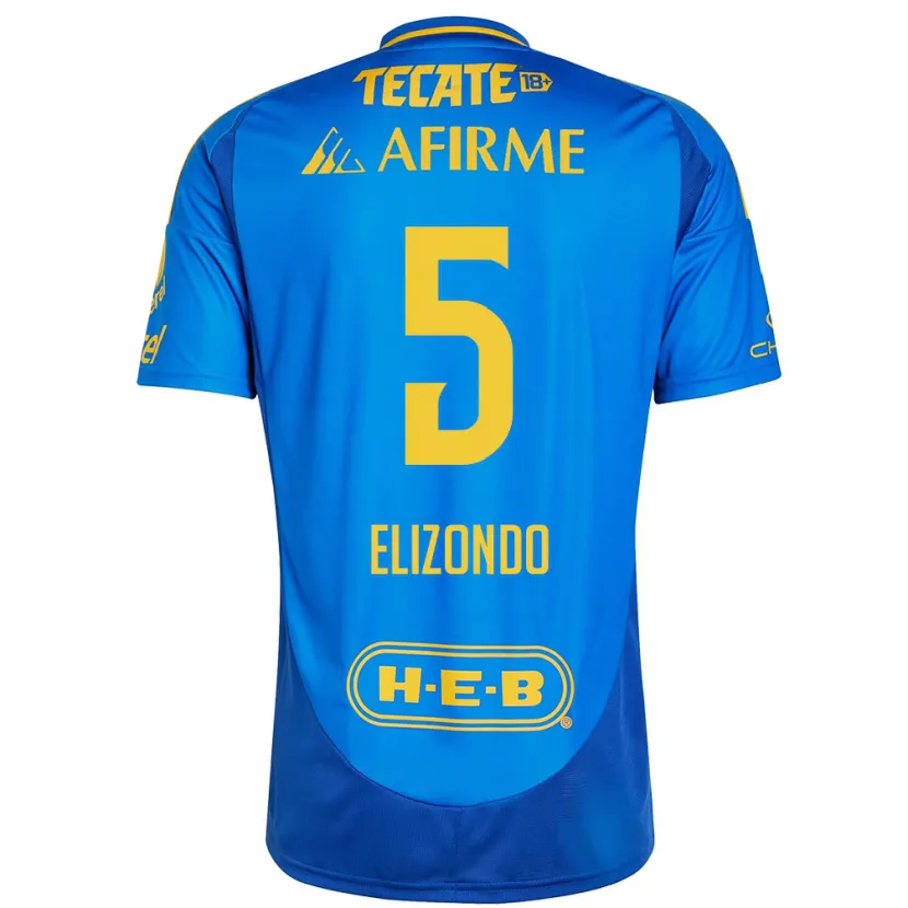 Danxen Børn Fernanda Elizondo #5 Blå Gul Udebane Spillertrøjer 2024/25 Trøje T-Shirt