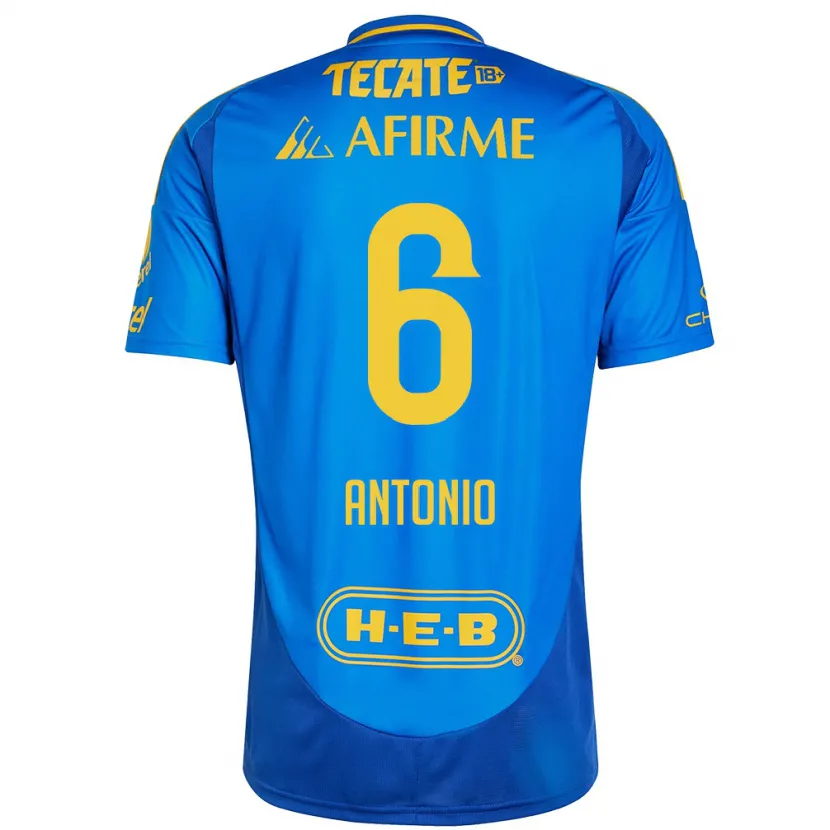 Danxen Børn Nancy Antonio #6 Blå Gul Udebane Spillertrøjer 2024/25 Trøje T-Shirt