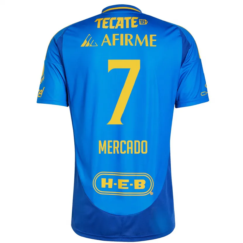 Danxen Børn Liliana Mercado #7 Blå Gul Udebane Spillertrøjer 2024/25 Trøje T-Shirt