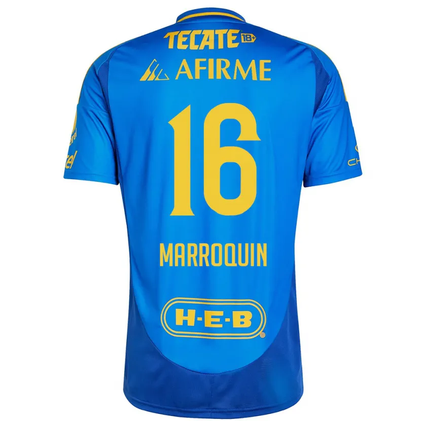 Danxen Børn Ammanda Marroquin #16 Blå Gul Udebane Spillertrøjer 2024/25 Trøje T-Shirt