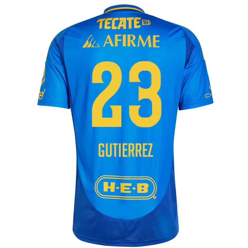 Danxen Børn Jana Gutierrez #23 Blå Gul Udebane Spillertrøjer 2024/25 Trøje T-Shirt