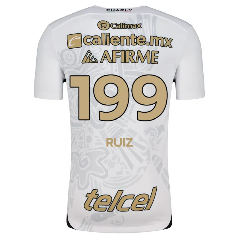 Danxen Børn Emilio Ruiz #199 Hvid Sort Udebane Spillertrøjer 2024/25 Trøje T-Shirt