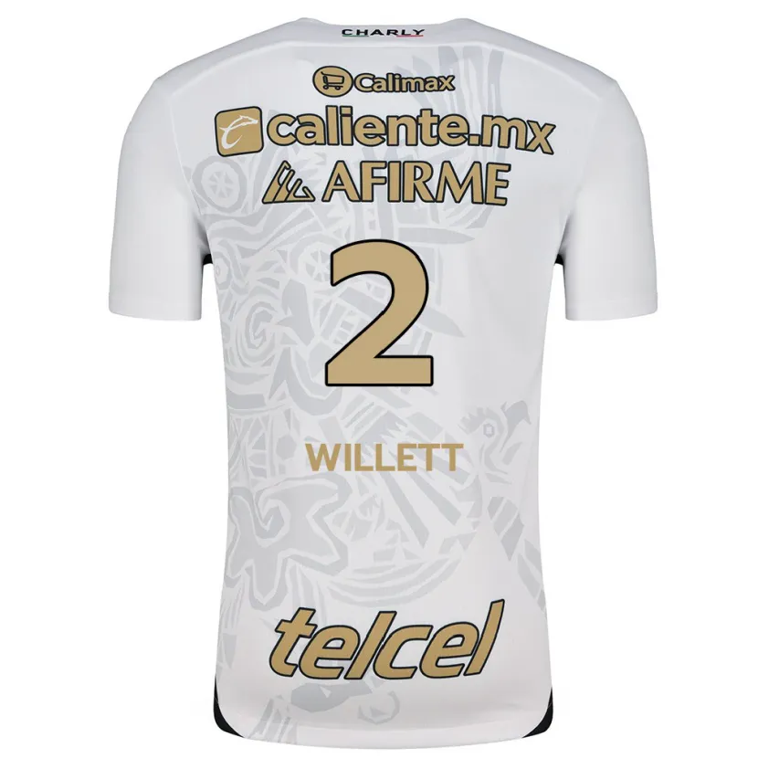 Danxen Børn Adyson Willett #2 Hvid Sort Udebane Spillertrøjer 2024/25 Trøje T-Shirt
