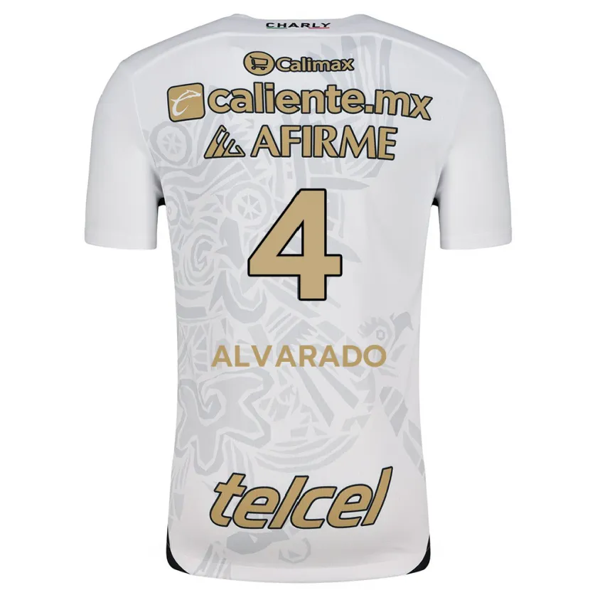 Danxen Børn Mónica Alvarado #4 Hvid Sort Udebane Spillertrøjer 2024/25 Trøje T-Shirt