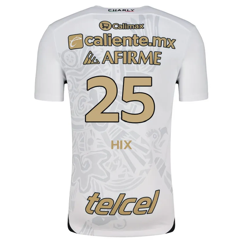 Danxen Børn Angelina Hix #25 Hvid Sort Udebane Spillertrøjer 2024/25 Trøje T-Shirt