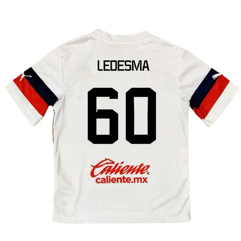 Danxen Børn Luis Ledesma #60 Hvid Rød Udebane Spillertrøjer 2024/25 Trøje T-Shirt