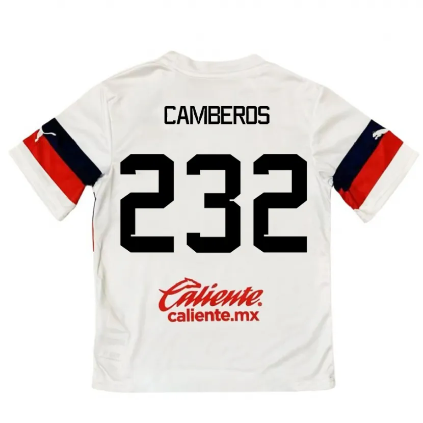 Danxen Børn Hugo Camberos #232 Hvid Rød Udebane Spillertrøjer 2024/25 Trøje T-Shirt