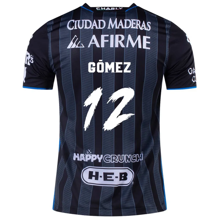 Danxen Børn Jaime Gómez #12 Hvid Sort Udebane Spillertrøjer 2024/25 Trøje T-Shirt