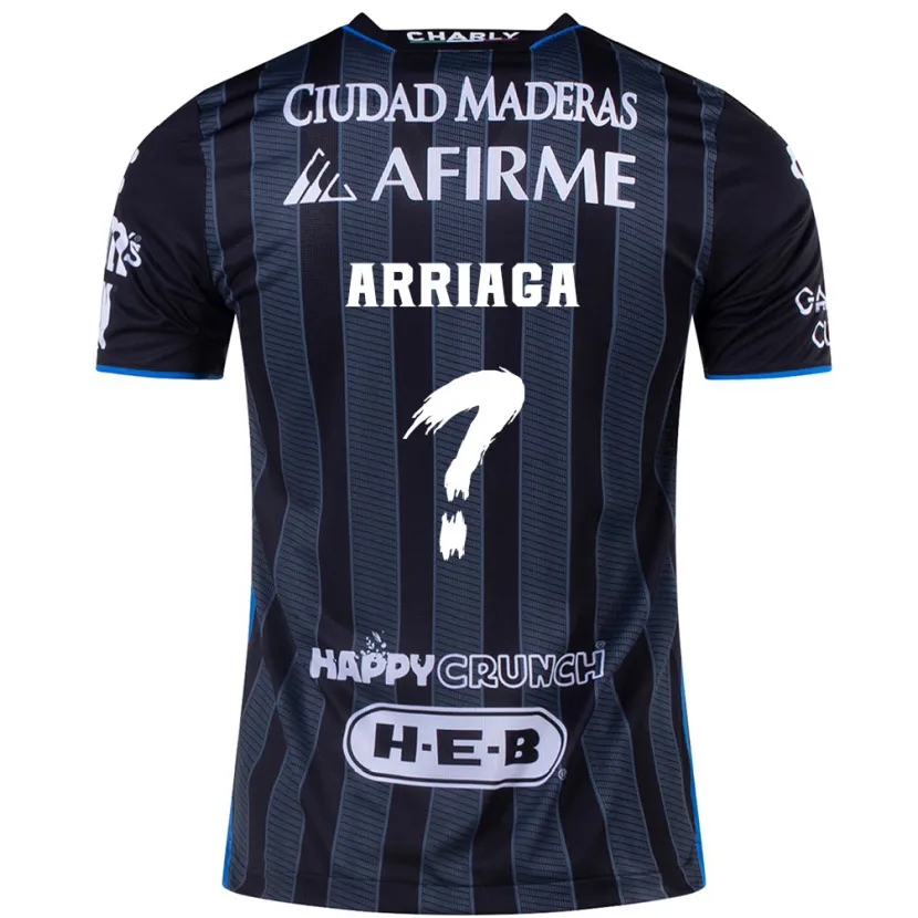 Danxen Børn Johan Arriaga #0 Hvid Sort Udebane Spillertrøjer 2024/25 Trøje T-Shirt
