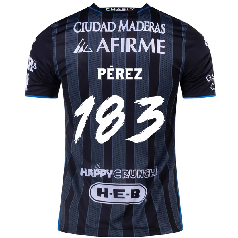 Danxen Børn Aldahir Pérez #183 Hvid Sort Udebane Spillertrøjer 2024/25 Trøje T-Shirt