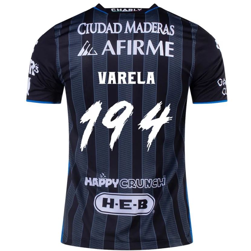 Danxen Børn José Varela #194 Hvid Sort Udebane Spillertrøjer 2024/25 Trøje T-Shirt