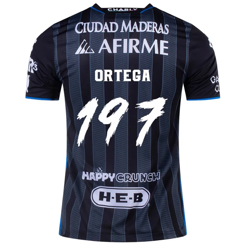 Danxen Børn Javier Ortega #197 Hvid Sort Udebane Spillertrøjer 2024/25 Trøje T-Shirt