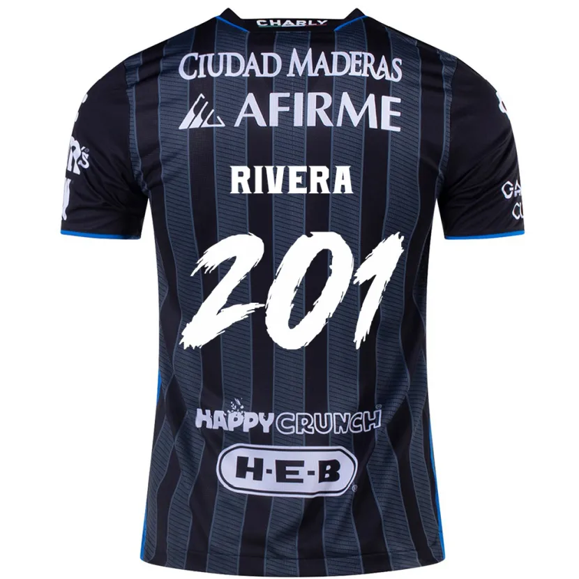Danxen Børn Christian Rivera #201 Hvid Sort Udebane Spillertrøjer 2024/25 Trøje T-Shirt