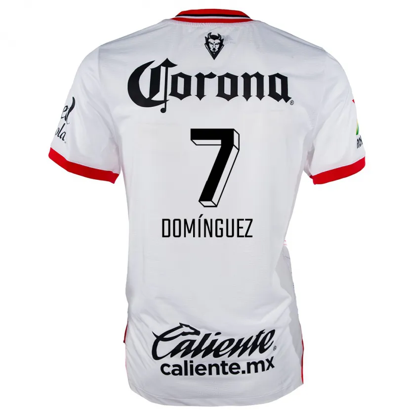 Danxen Børn Juan Domínguez #7 Hvid Rød Udebane Spillertrøjer 2024/25 Trøje T-Shirt