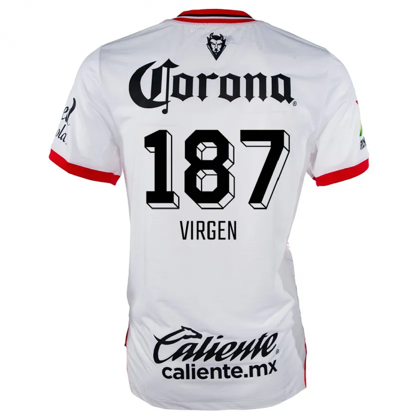 Danxen Børn Oswaldo Virgen #187 Hvid Rød Udebane Spillertrøjer 2024/25 Trøje T-Shirt