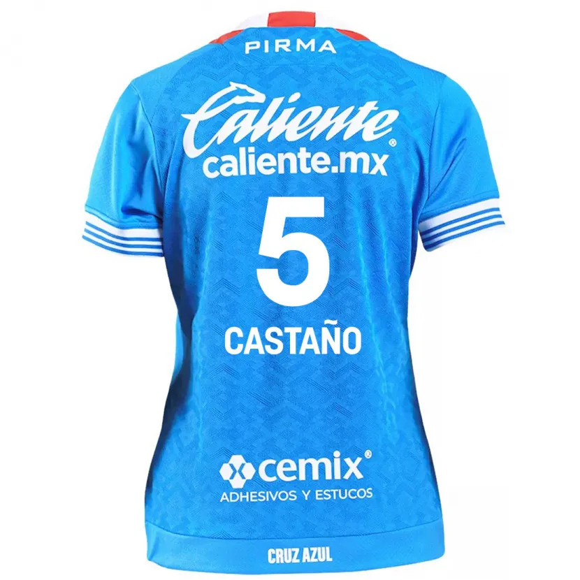 Danxen Mænd Kevin Castaño #5 Himmelblå Hjemmebane Spillertrøjer 2024/25 Trøje T-Shirt